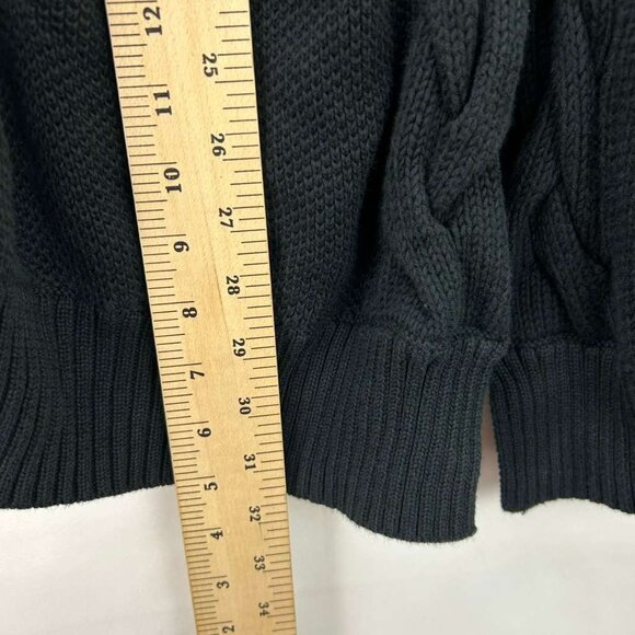 Ugg Womens XS/S Cape Poncho Black Cable Knit Sweater Arm Holes Pockets Oversized - Picture 4 of 14